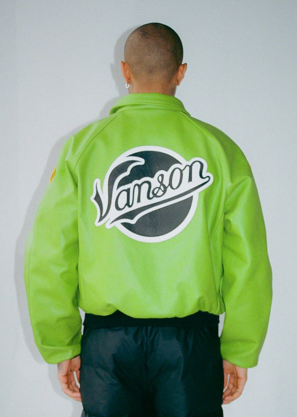 FLY GEENIUS X VANSON | BOMBER JACKET | QUEENS - KAWASAKI GREEN