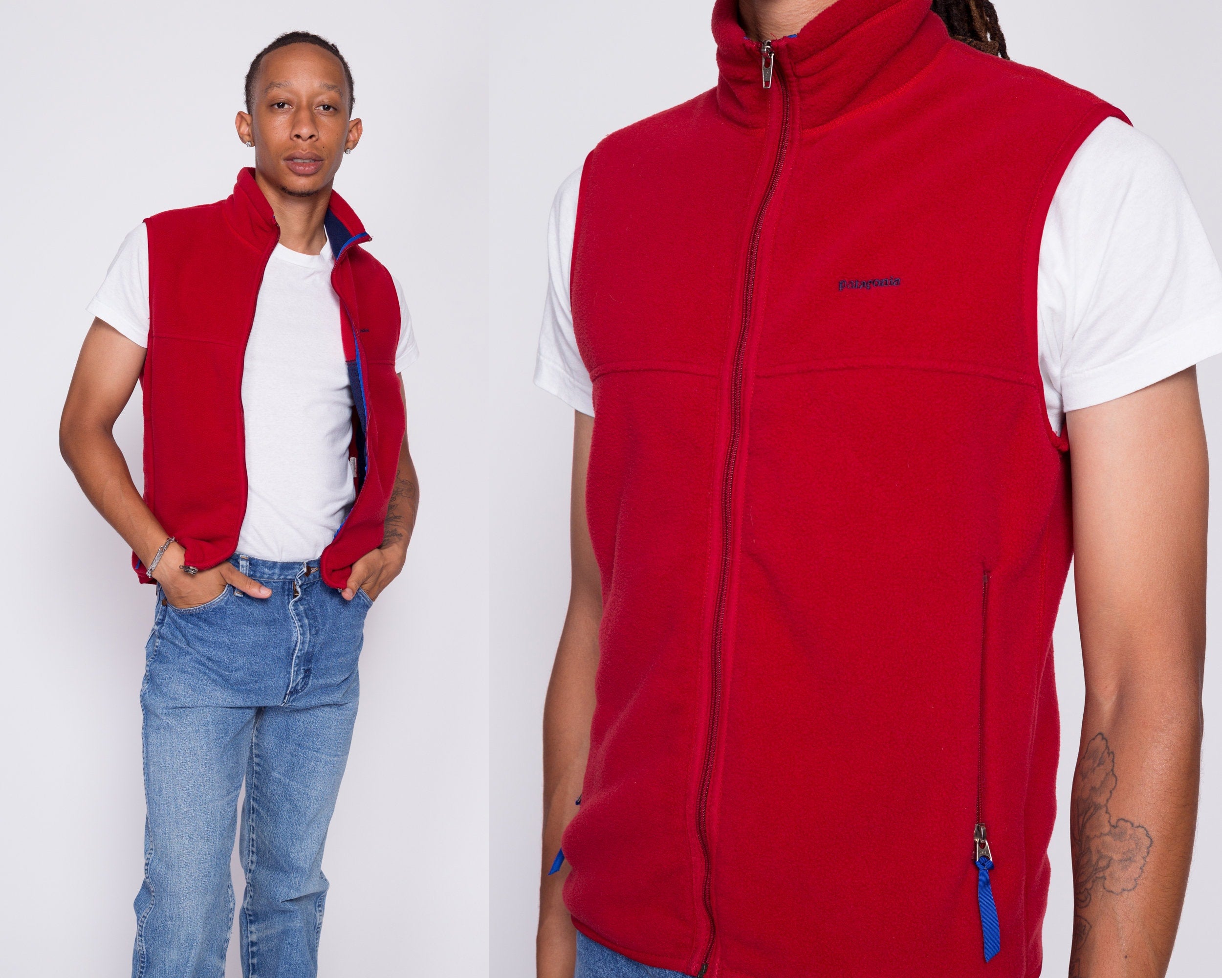 90s Patagonia Synchilla Red Fleece Vest - Men's Small – Flying