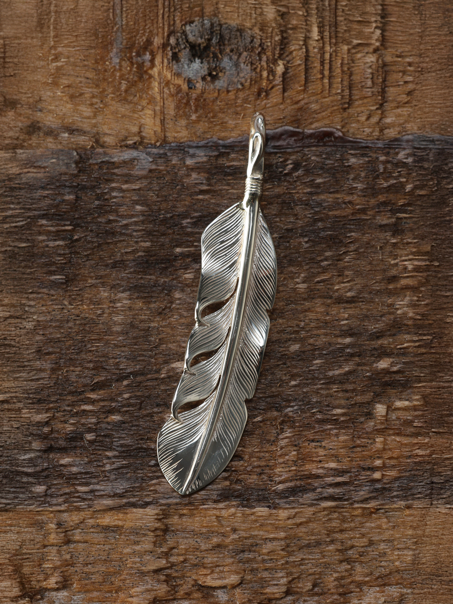 シルバー フェザー ペンダントトップ Mサイズ FN-JP-202 | THE FLAT HEAD