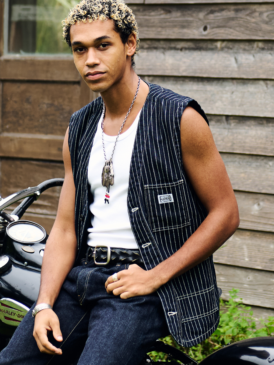 10oz ウォバッシュデニム ワークベスト FN-MVD-702 | THE FLAT HEAD