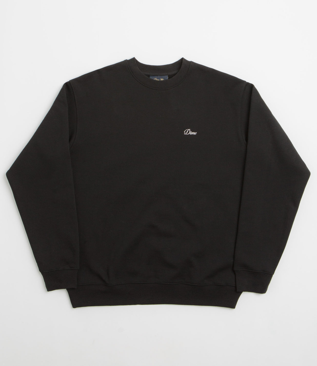 Dime Cursive Small Logo Crewneck Sweatshirt - Black | Flatspot