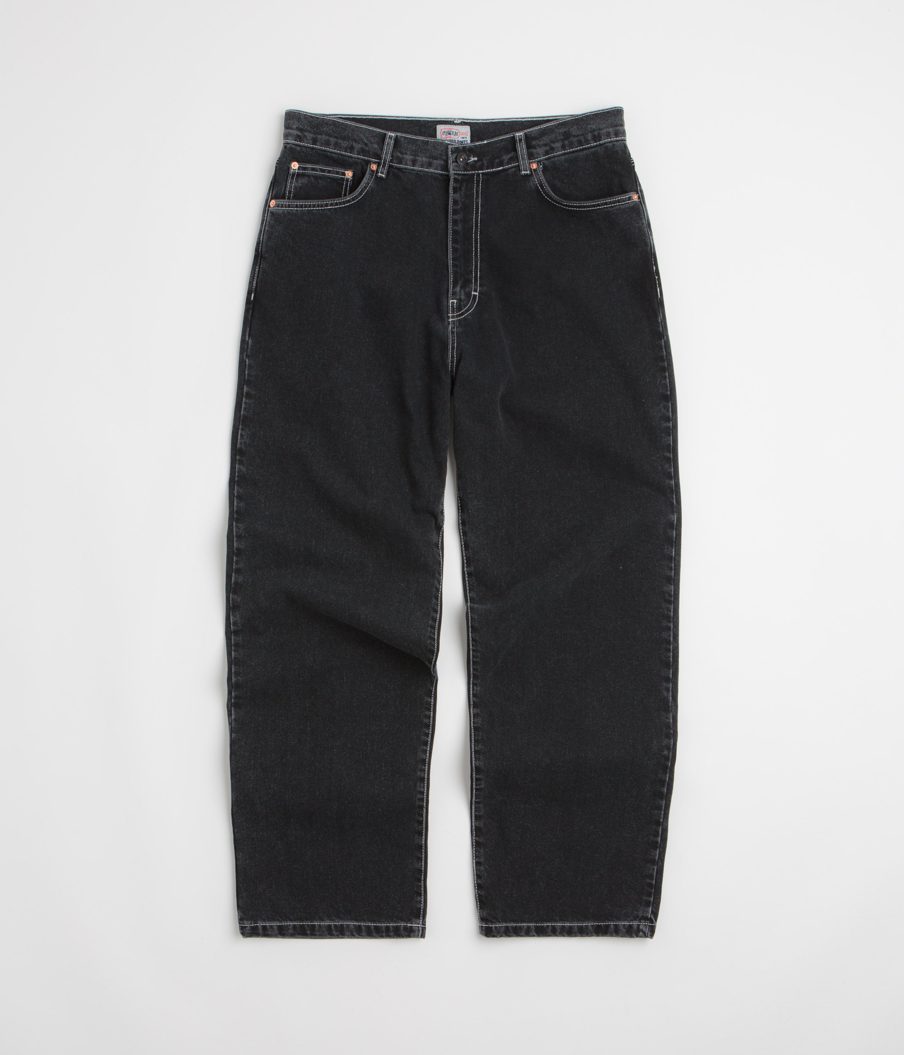 Cash Only Logo Baggy Jeans - Washed Black / Black | Flatspot