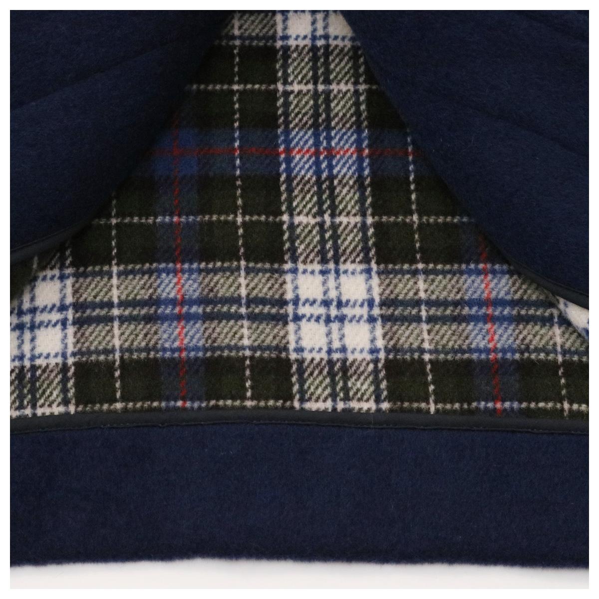 英国製ロングダッフルコート A09 Mid Navy ネイビー×チェック【LONDON