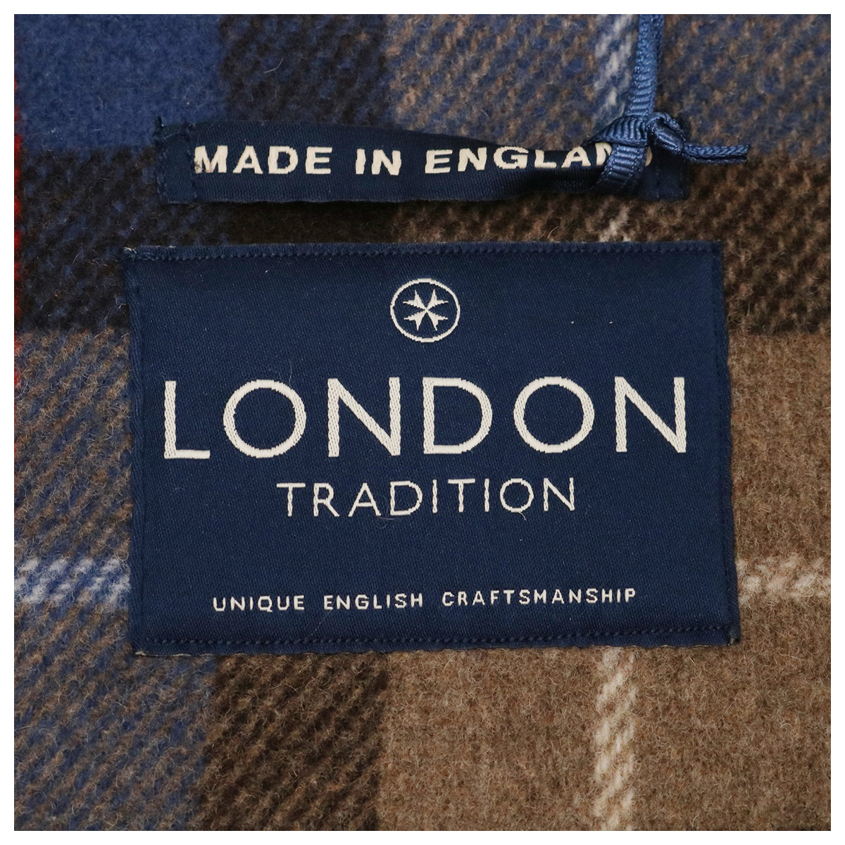 英国製ロングダッフルコート A09 Mid Navy ネイビー×チェック【LONDON