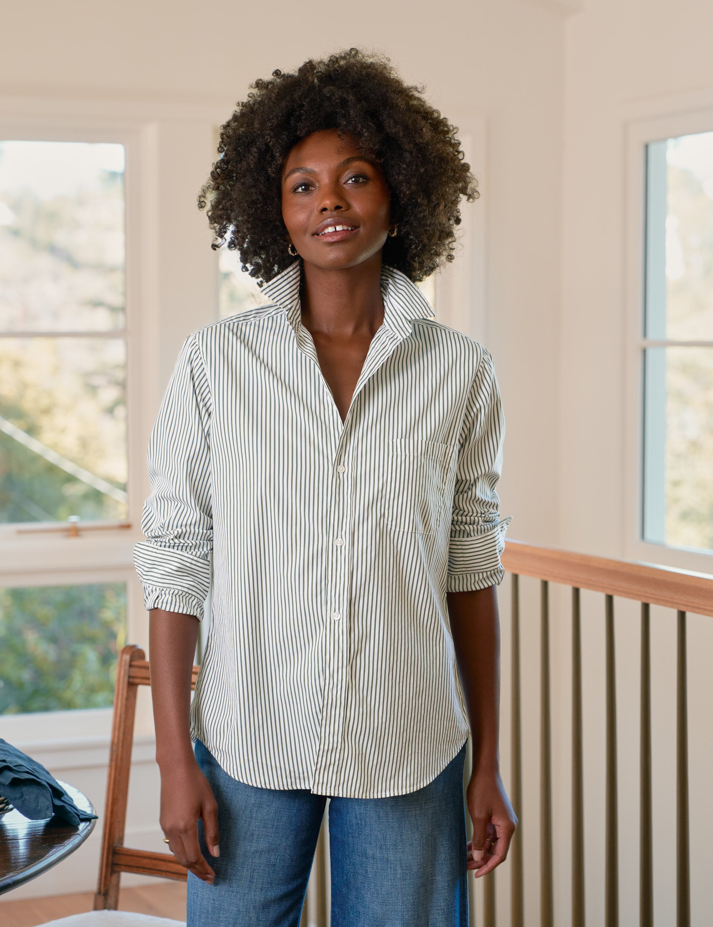 Mackenzie, One-Size Button-Up Shirt, White | Frank & Eileen