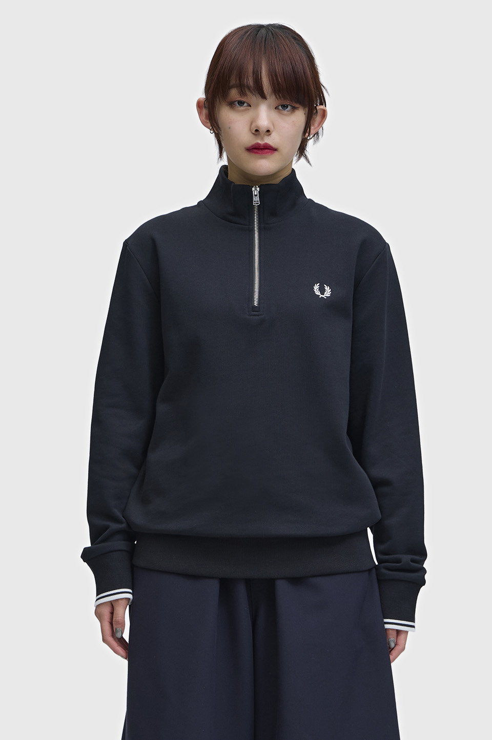 Half Zip Sweatshirt(S 102：BLACK): | FRED PERRY JAPAN | フレッド