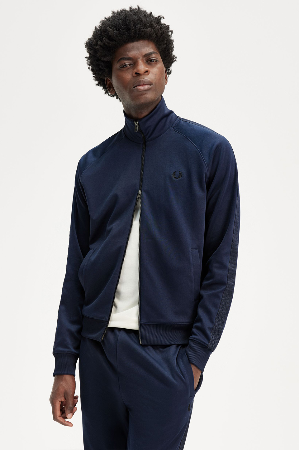 Tape Detail Track Jacket(S 395：DARK CARBON): | FRED PERRY JAPAN