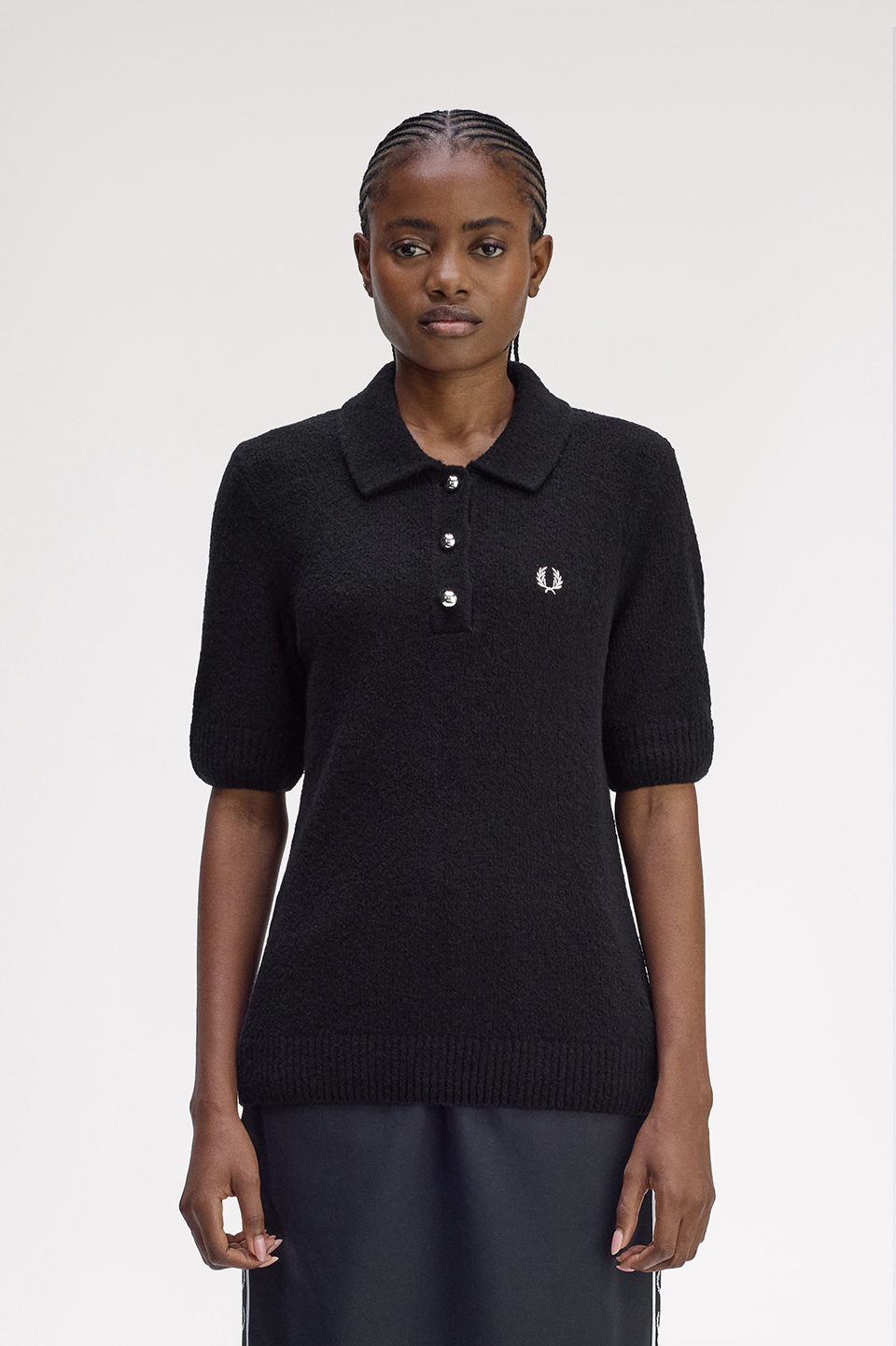 Textured Knitted Polo Shirt(8 102：BLACK): | FRED PERRY JAPAN