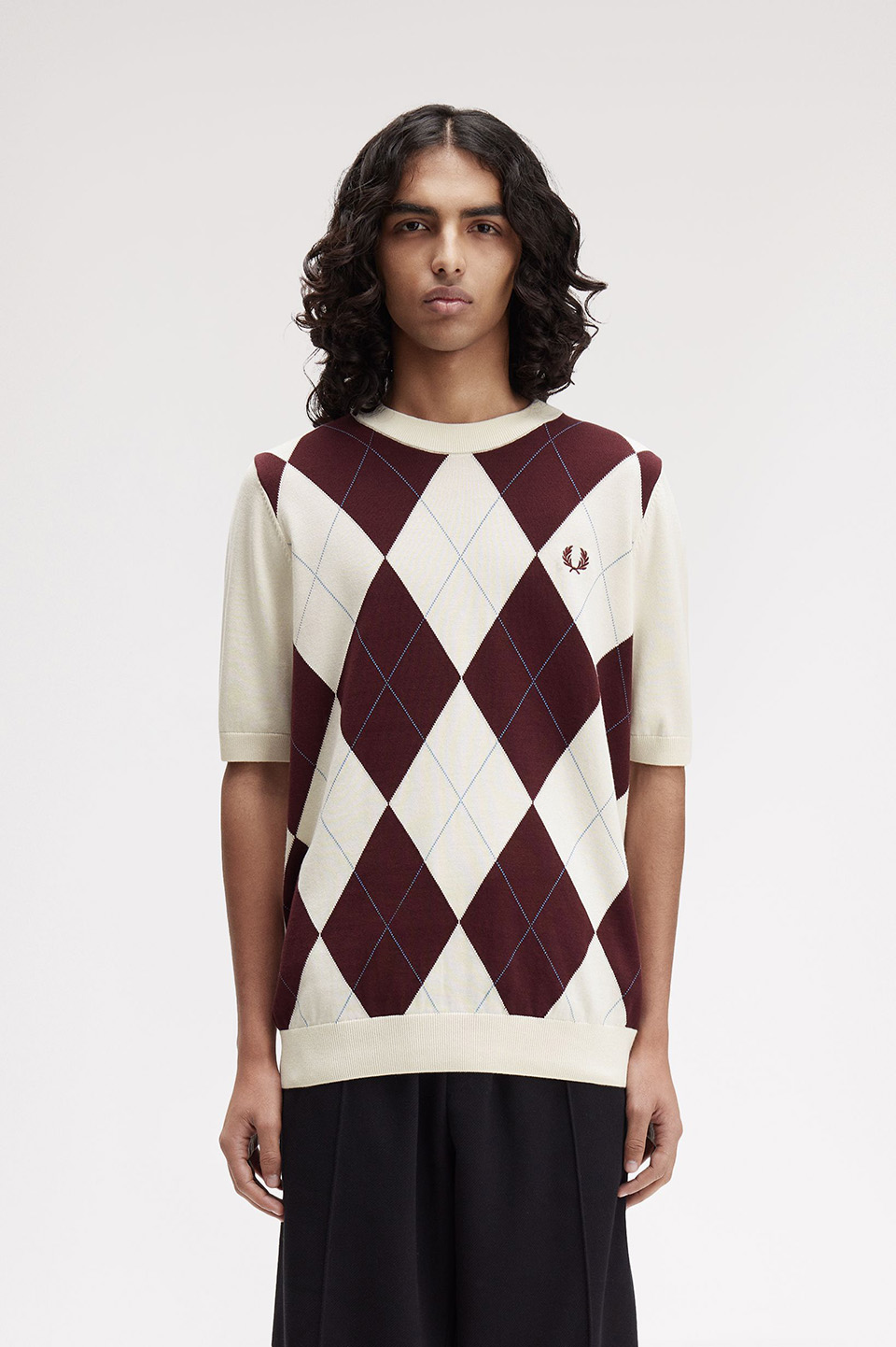Argyle Knitted T-Shirt(M 560：ECRU): | FRED PERRY JAPAN | フレッド