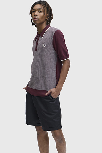 Tonic Waffle Knitted Shirt(S 597：OX BLOOD): | FRED PERRY JAPAN