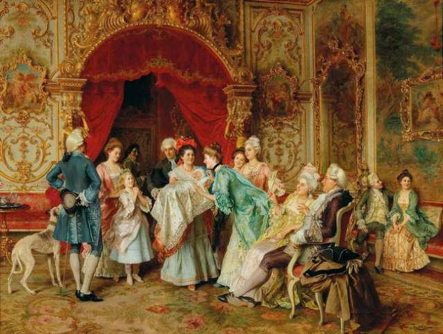 fu-collection】 ヨーロッパ名画 ロココ調 ゴールドダブルフレーム