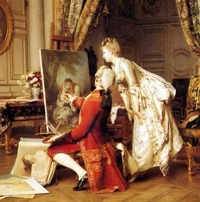 fu-collection】 ヨーロッパ名画 ロココ調 ゴールドダブルフレーム