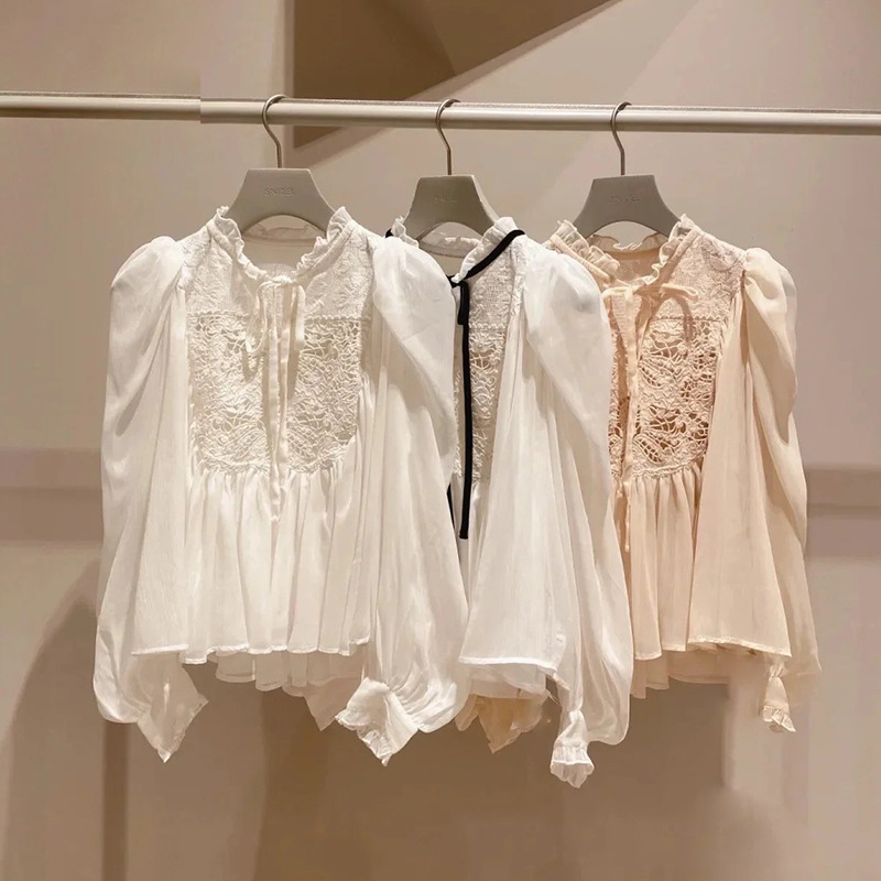 Fubail / エンブロイダリー楊柳ブラウス