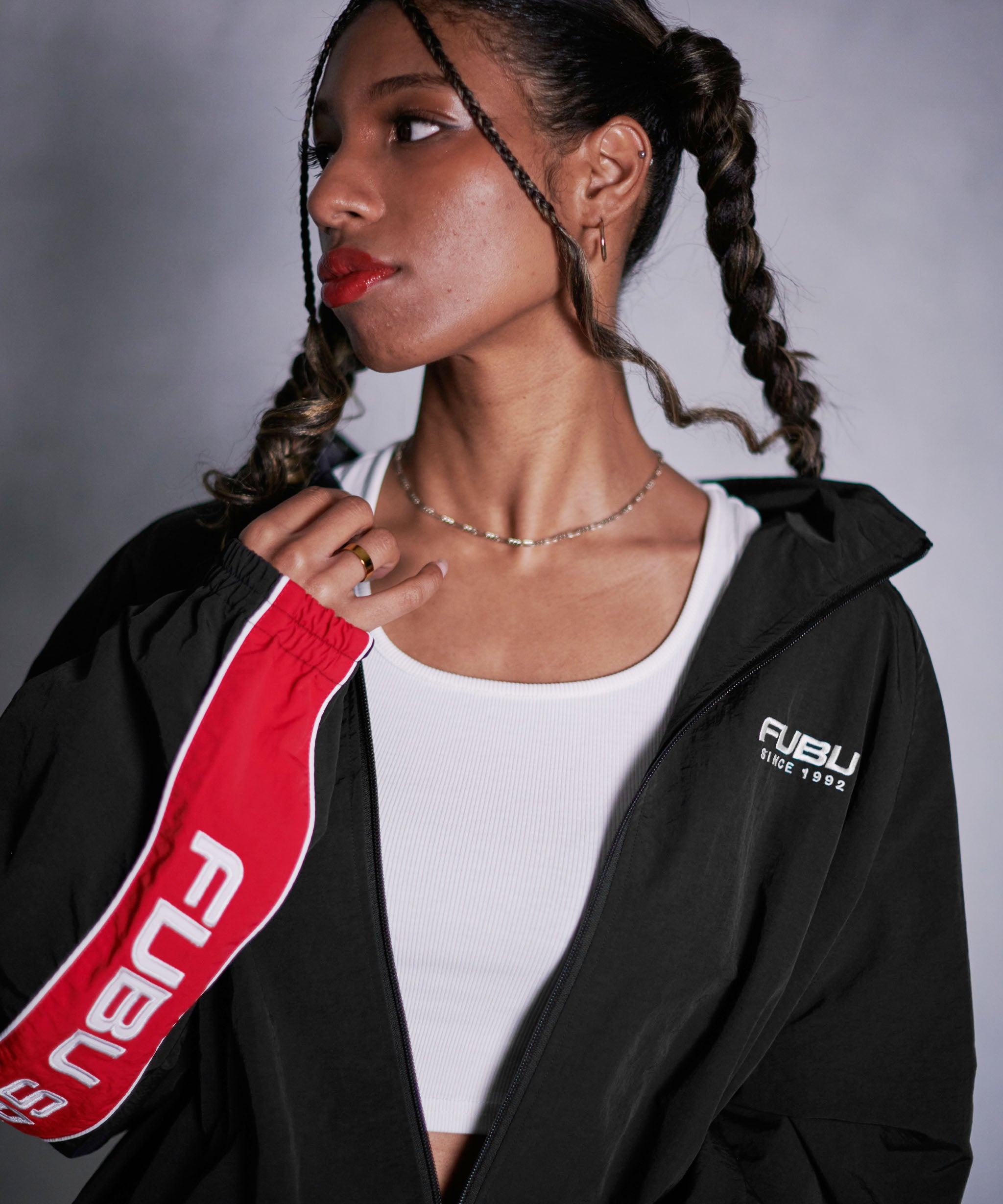 FUBU フブ ナイロンジャケット トラックジャケット 。FUBUはアメリカの