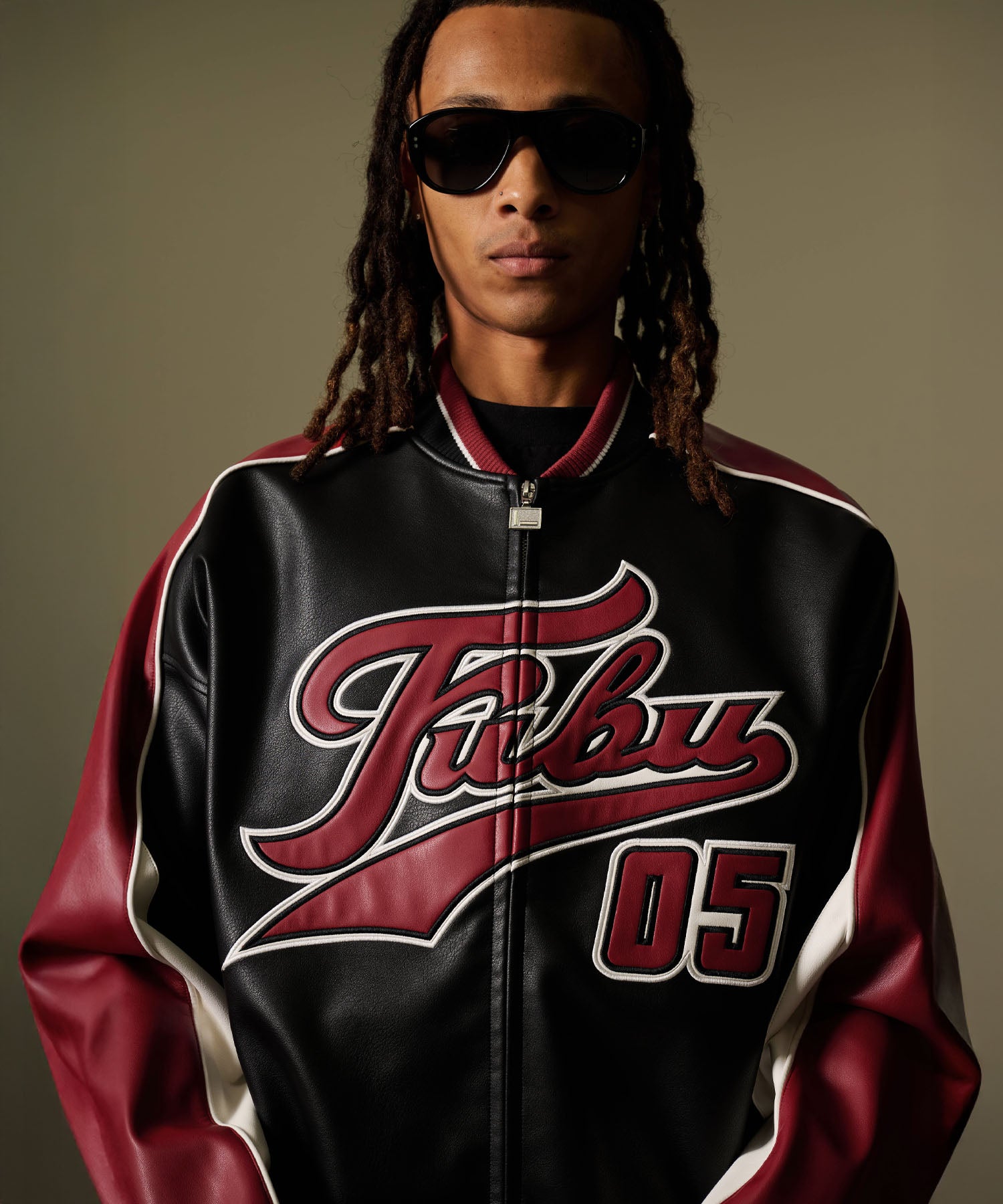 FUBU フブ フェイクレザー ゲームジャケット ジャンパー。FUBUは