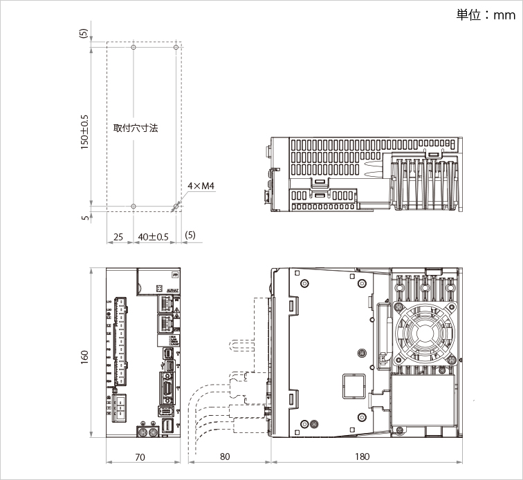 サーボアンプ外形図 | ALPHA7 | 富士電機
