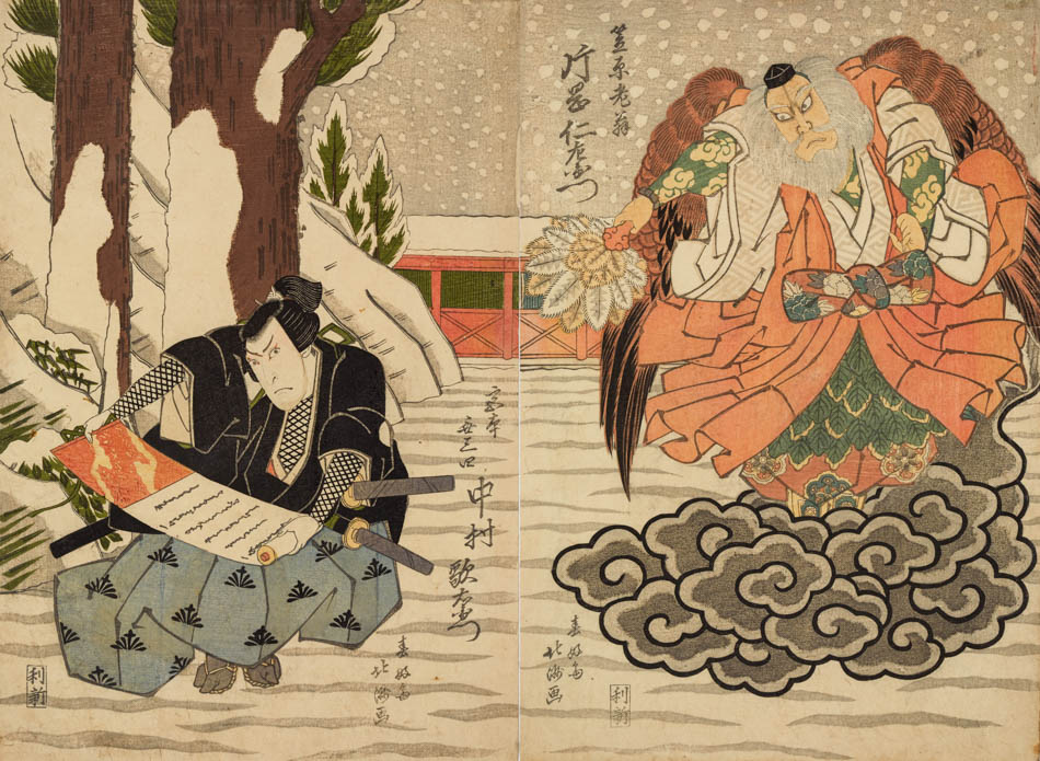 水墨画 『桃園三結義』 人物 古代の武士たち 桜背景