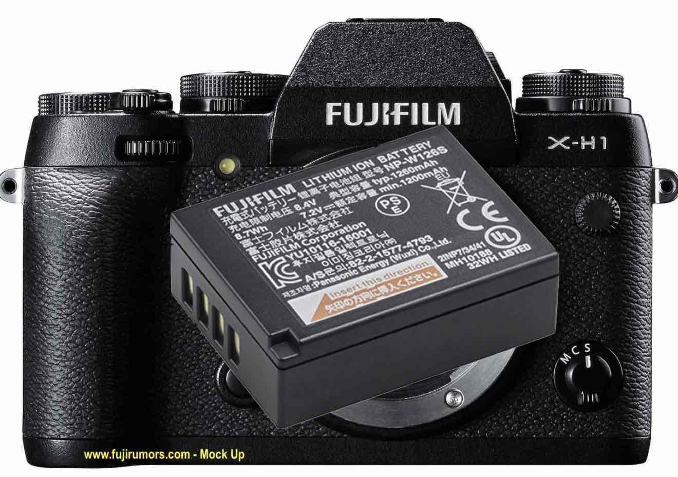 Fujifilm X-H1 will use NP-W126S Battery of X-T2 + New Vertical