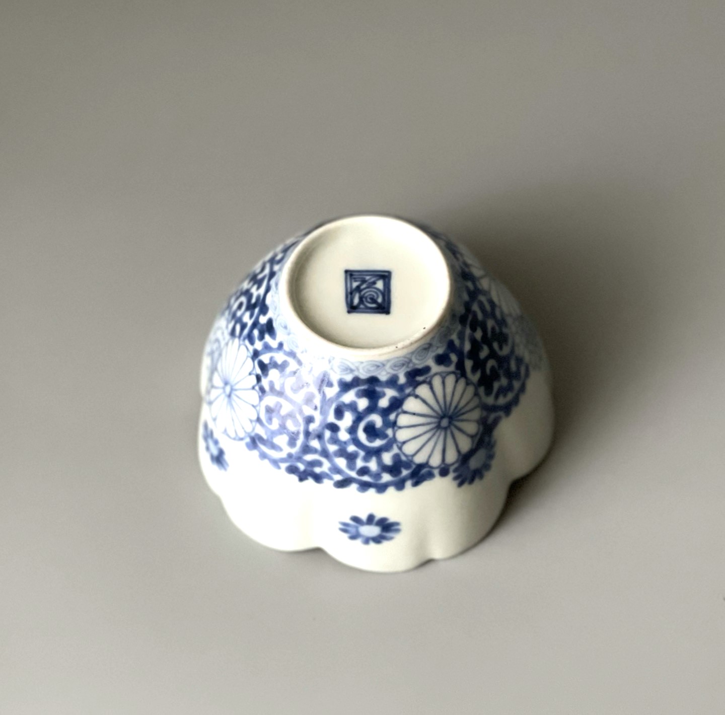 向付 2客 色絵付 染付 古伊万里 角向付 唐花 南州 銘 向付 2客 色絵付