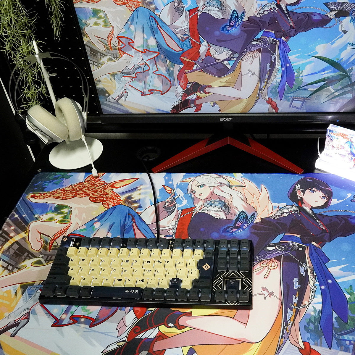 ふもコレ × 黒い砂漠 ゲーミングマウスパッド メグ＆ウサ 2XL｜ふも