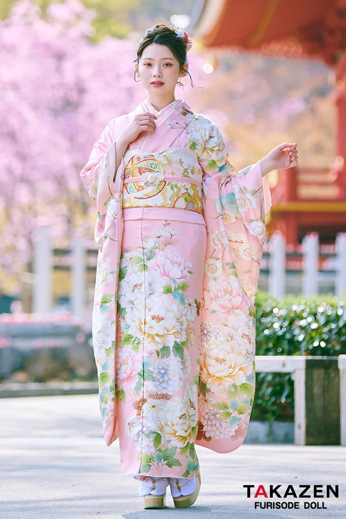 正統派古典 ピンク/淡い色 牡丹柄 はんなり 上品 綺麗系 大柄 かわいい