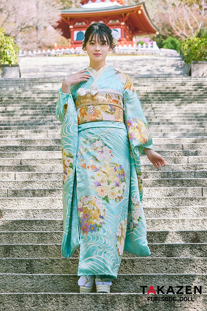 プレミアム古典 水色 最高級手描友禅/吉澤織物 上品 清楚 綺麗 上質 南