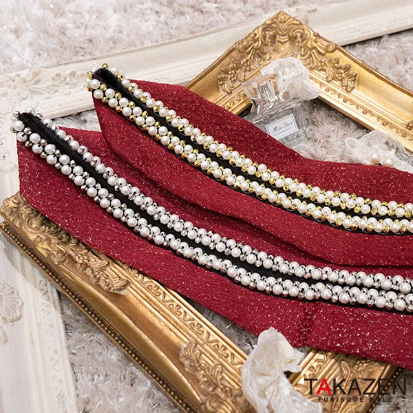 豪華パール付き重ね衿ネットレンタル 派手 目立つ キラキラ 赤