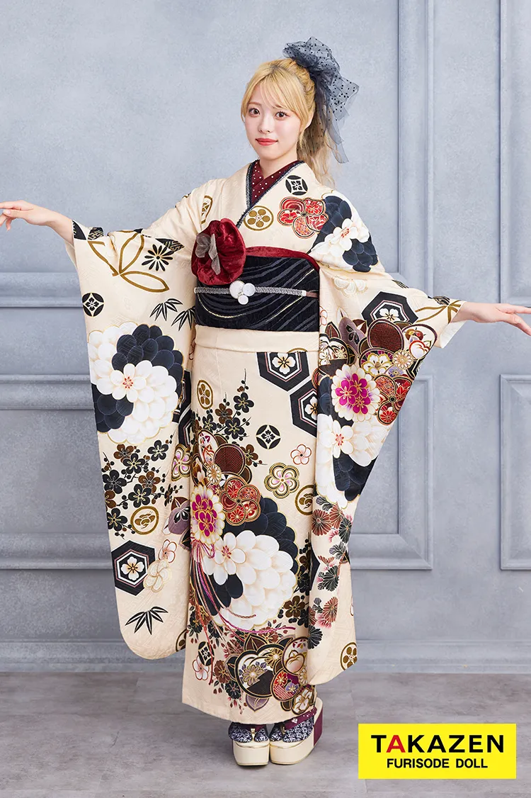 大正ロマンヴィンテージ ベージュ/黒 人気 おしゃれ 玉城ティナ×紅一点