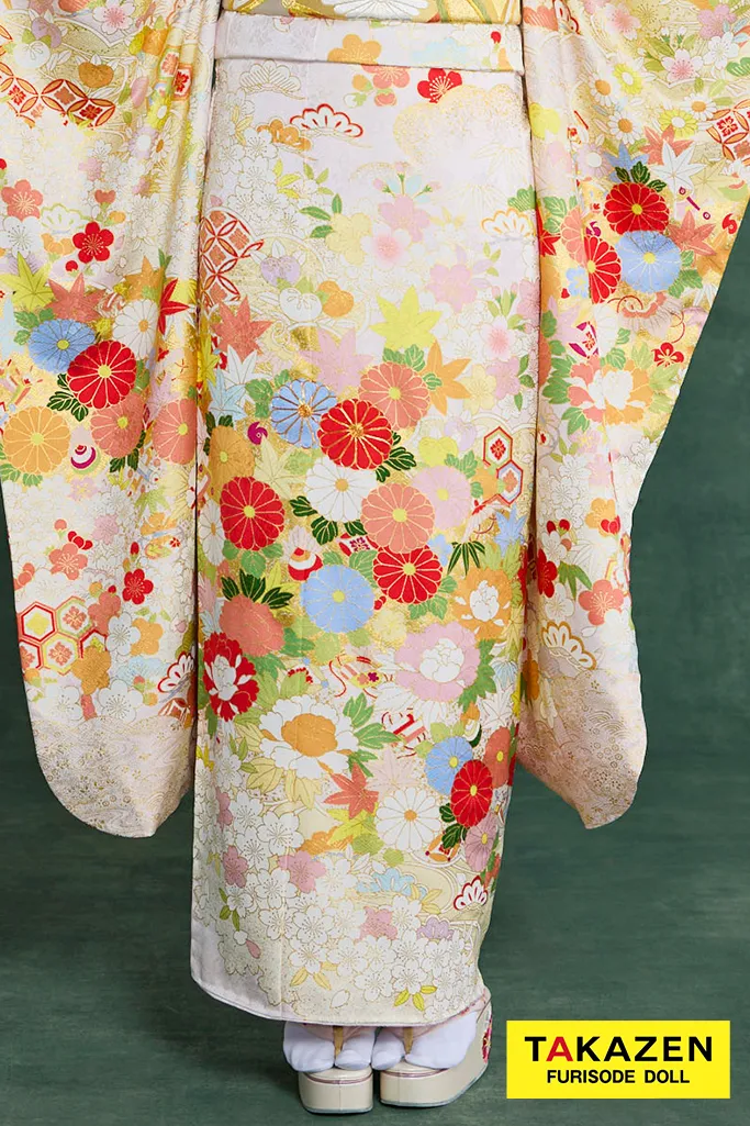 プレミアム古典 青柳/最高級手描友禅 ピンク/薄い色 菊柄 かわいらしい