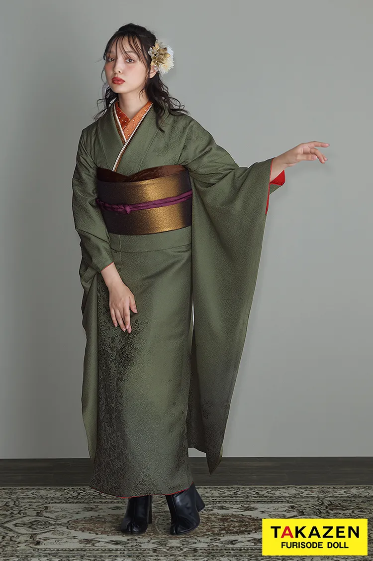 ヴィンテージスタイル 緑/グリーン 無地 大人っぽい かっこいい 粋な