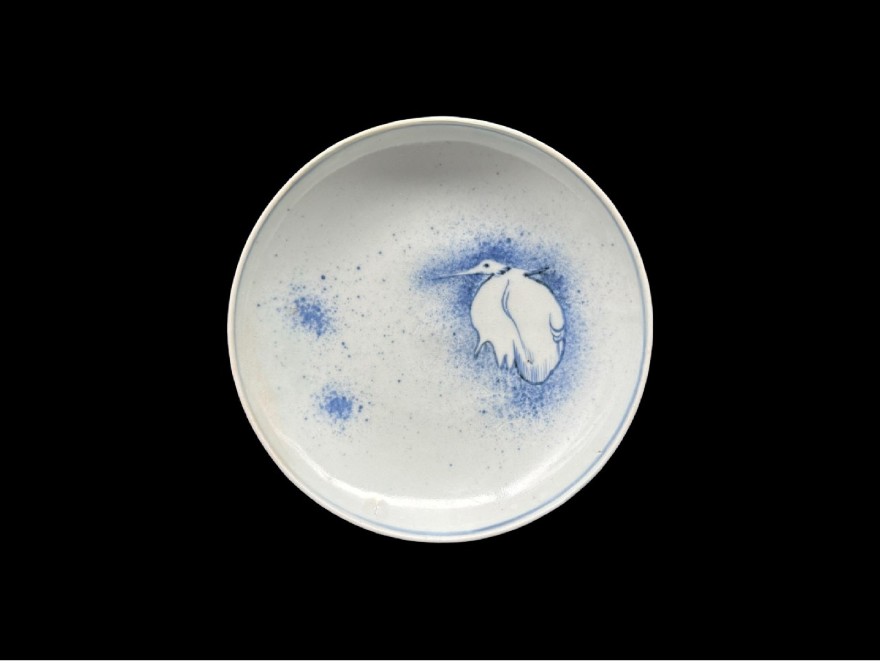 ギャラリー安原 / 初期伊万里 吹墨 鷺文皿