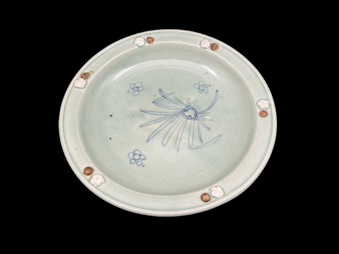 ギャラリー安原 / 初期伊万里 青磁染付 棕櫚文三足大皿