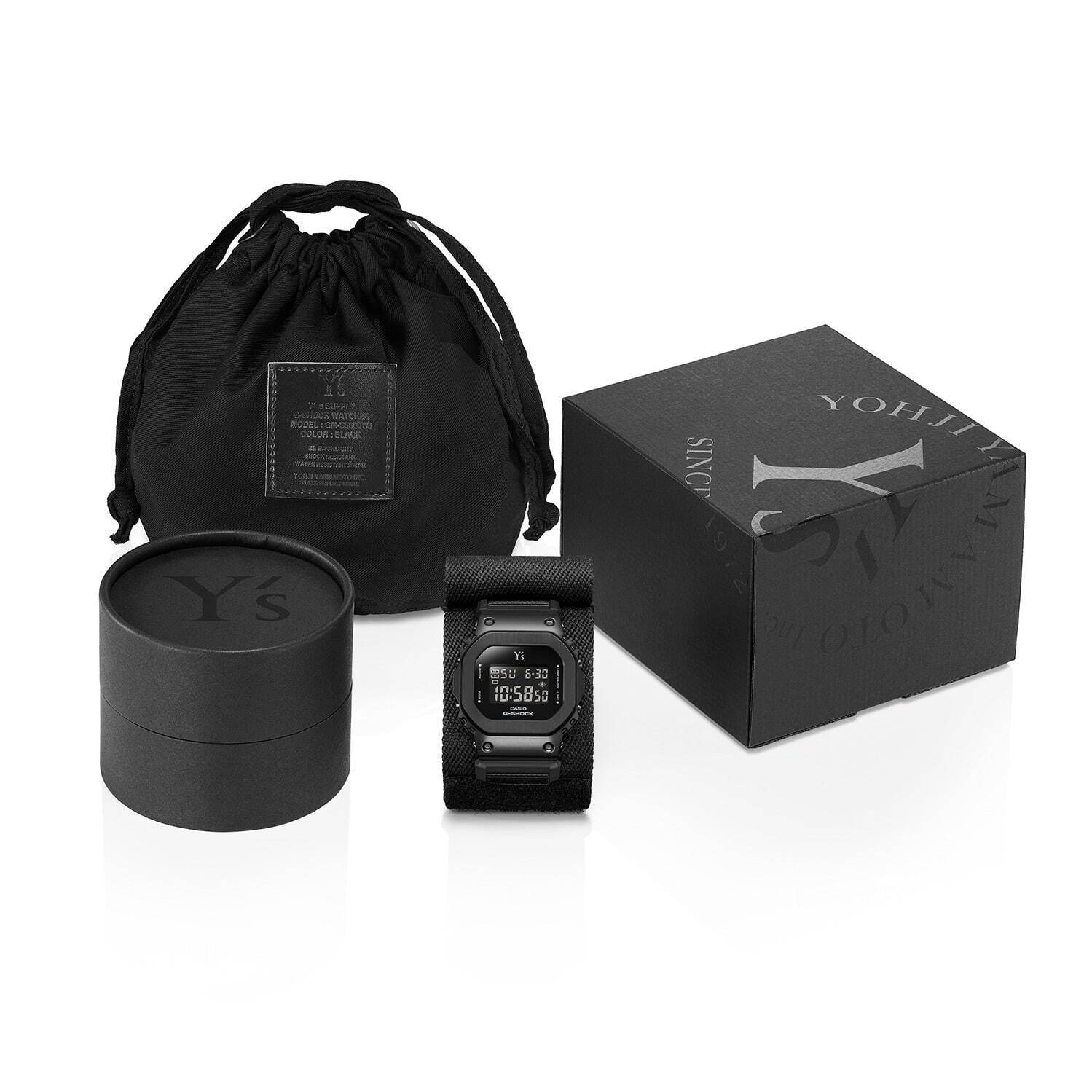 Y's x G-Shock GM-S5600YS-1 includes a covered watch band - G