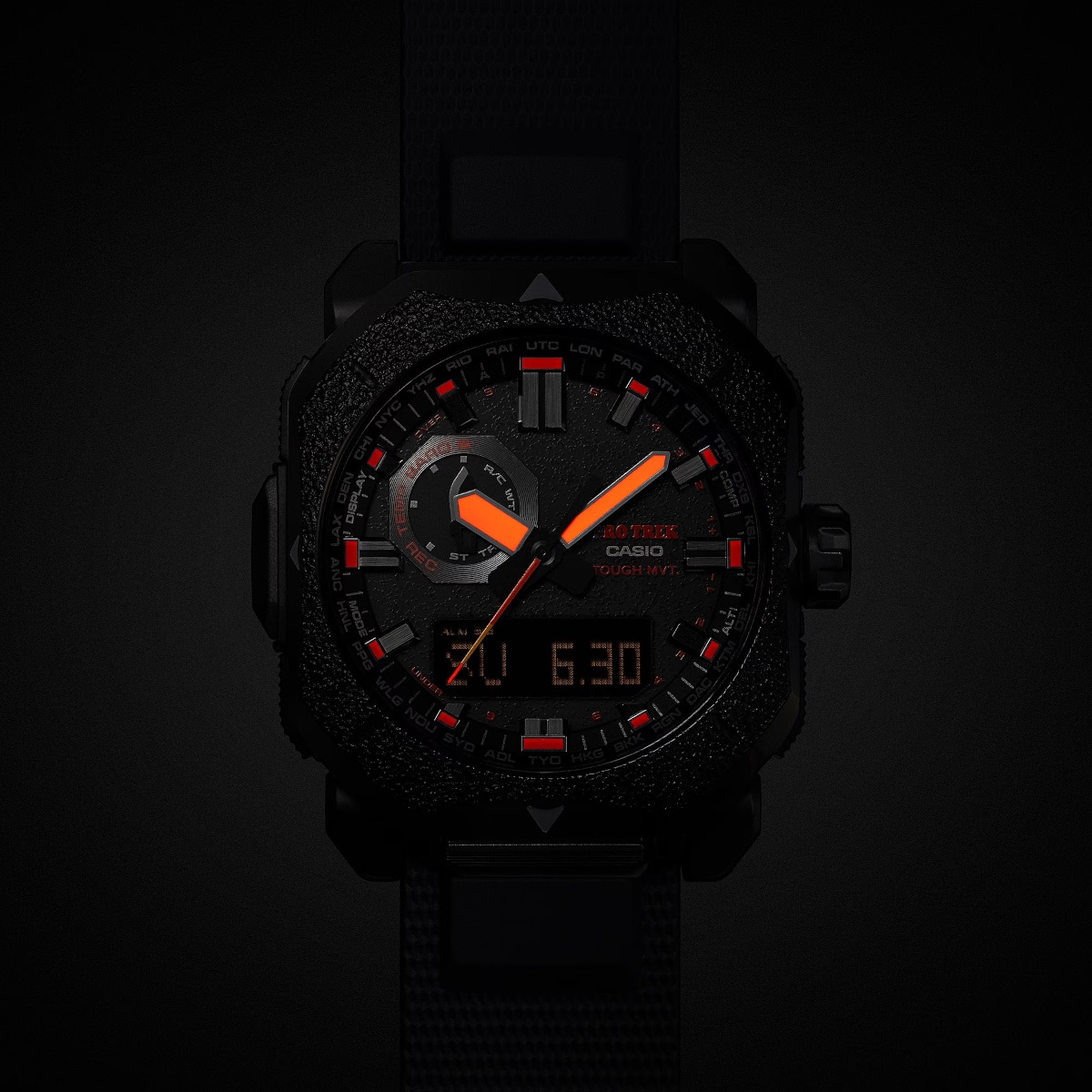 Pro Trek PRW-61LD-5 and PRW-6900BF-1 with unique luminescent dials