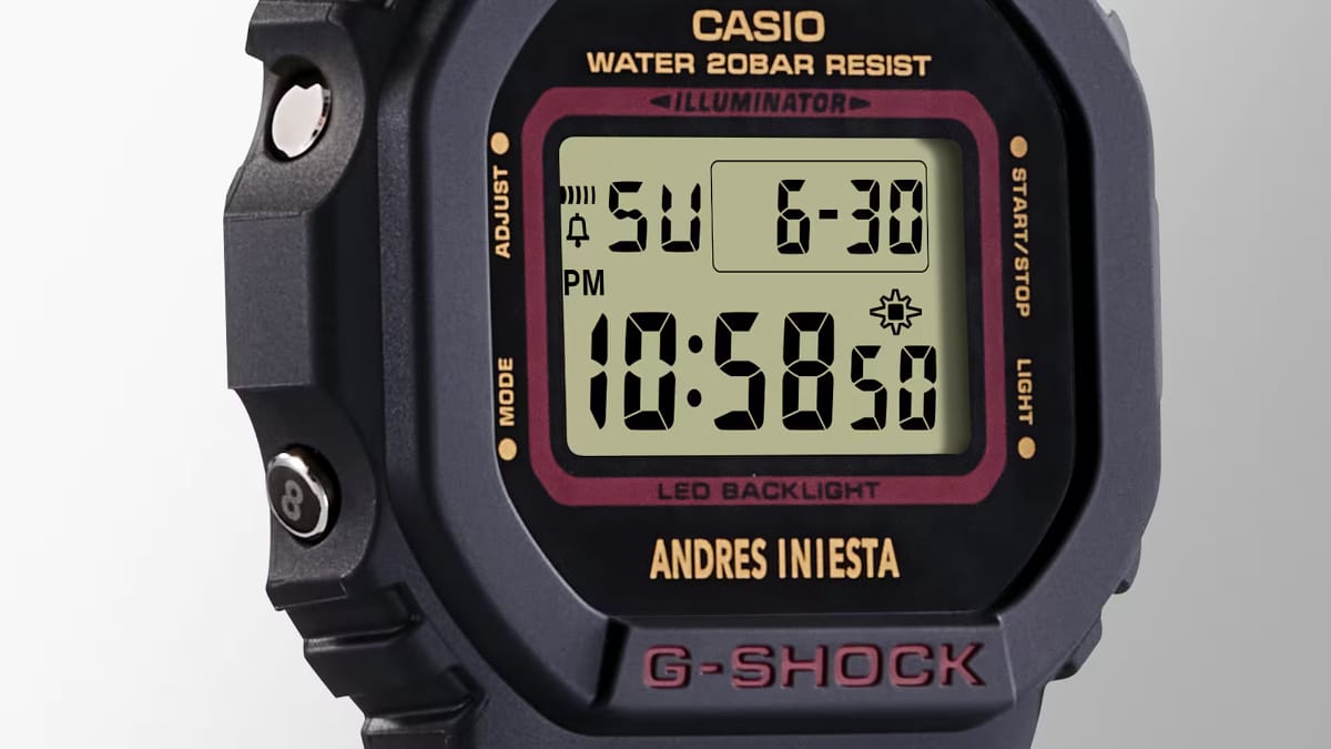 G-Shock DW-5600AI-1 signature model with soccer great Andrés