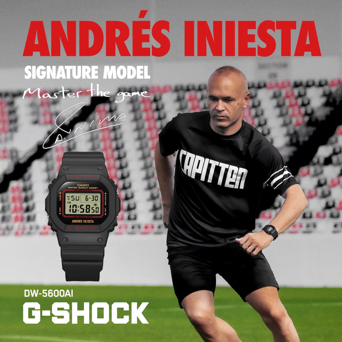 G-Shock DW-5600AI-1 signature model with soccer great Andrés