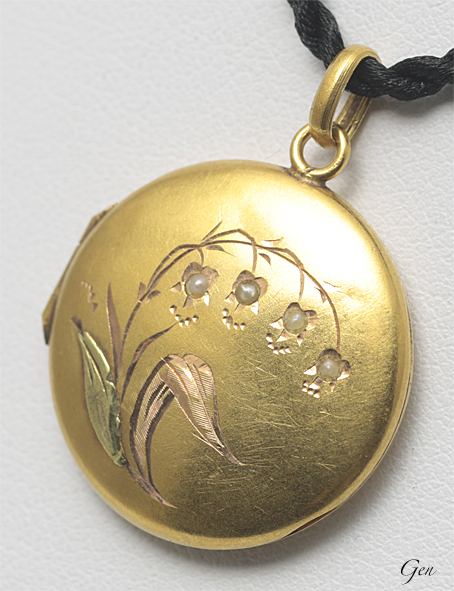 鈴蘭 ロケット・ペンダント フランス アンティークジュエリー