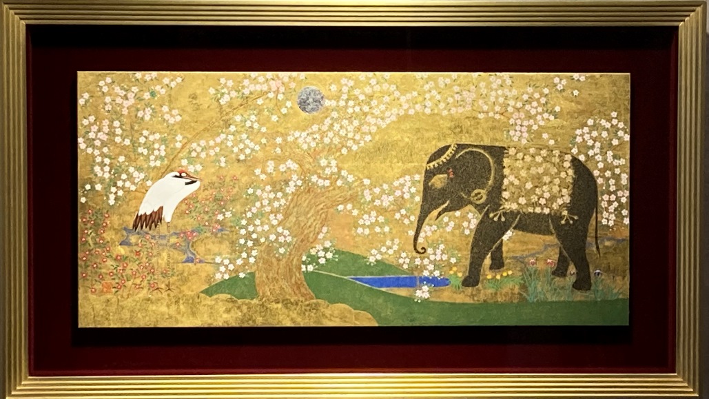 鈴木強『笑うツルとゾウ・桜』 - ギャラリーシーズ