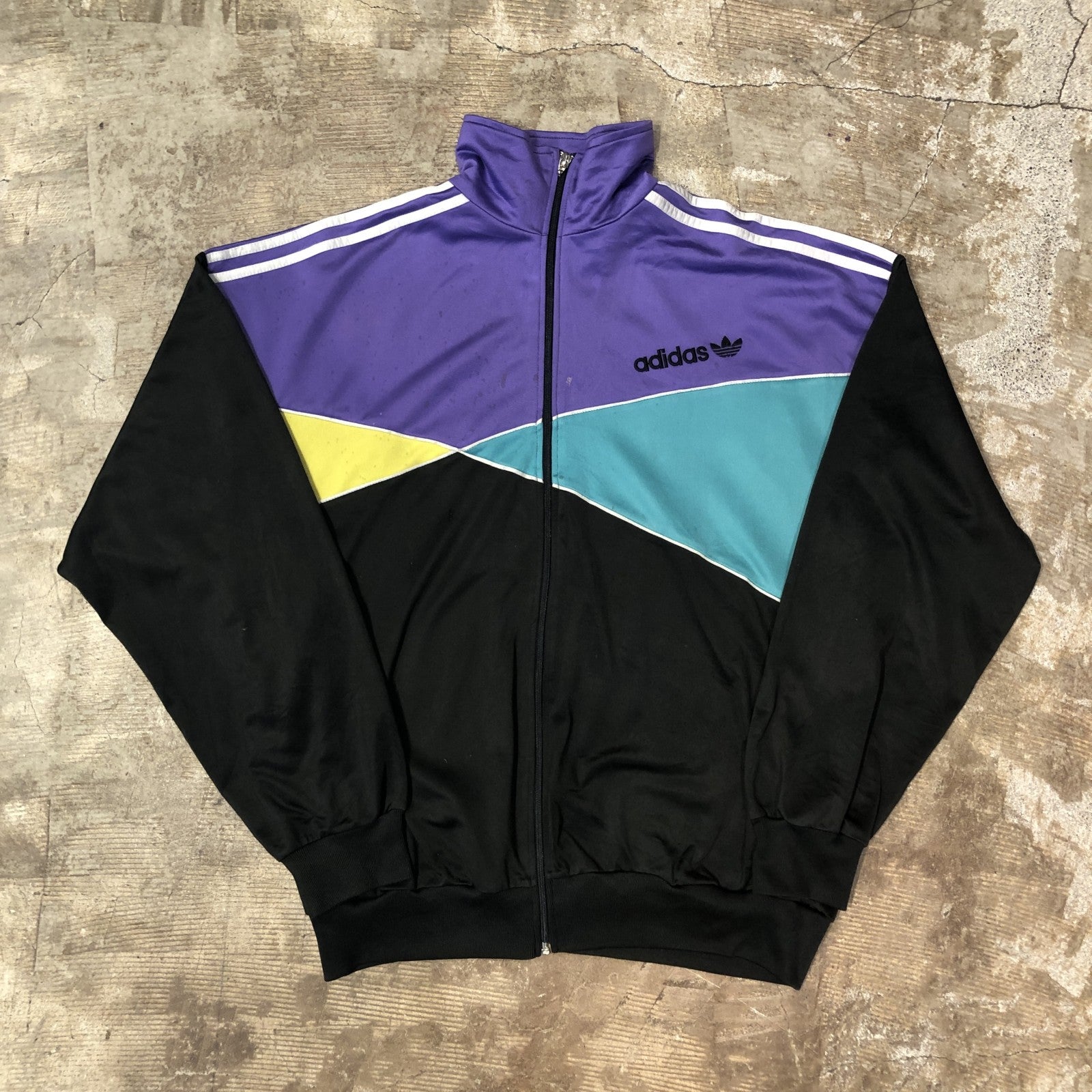 80s adidas 白タグ デザイントラックジャケット マルチカラー