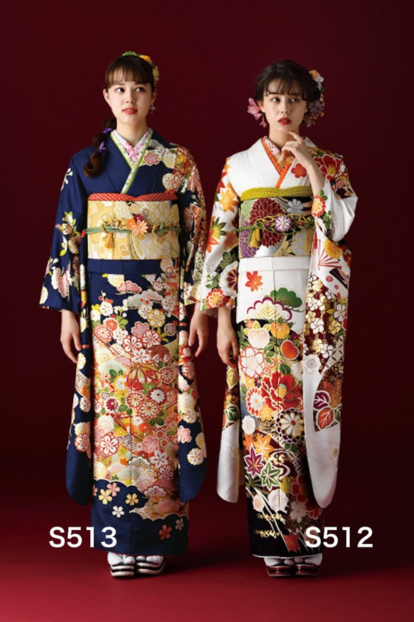 濃紺に金駒刺繍が美しい振袖【S513】｜振袖ギャラリー｜浜松市で成人式