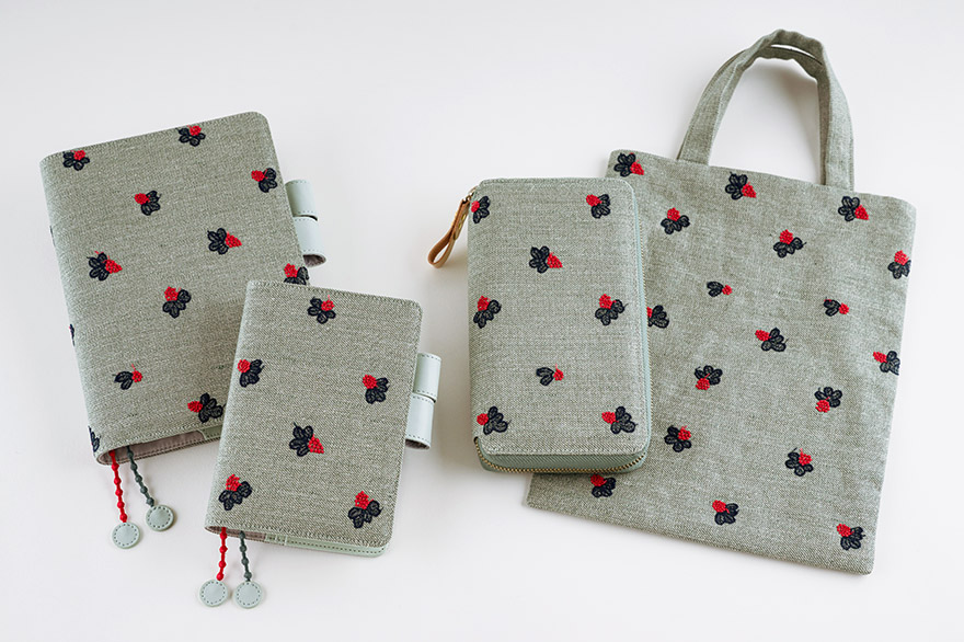 ミナ ペルホネン×ほぼ日 / トートバッグ light berry（green） - 文具