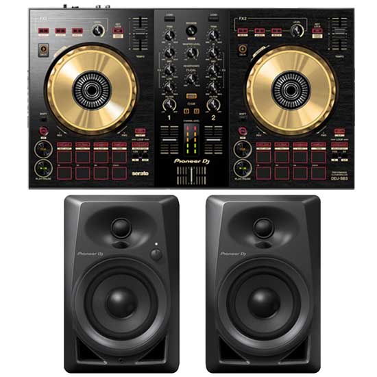 Pioneer DJ DDJ-SB3-N Gold and DM-40 Black Pack | 123DJ