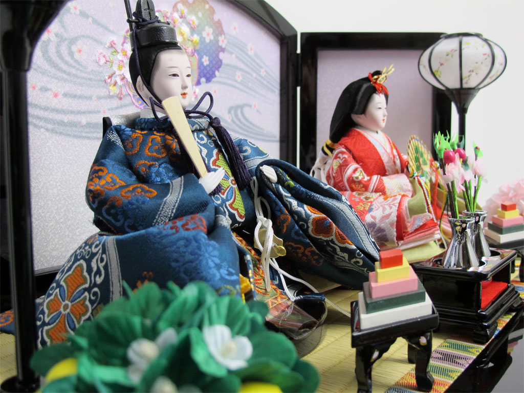 特別価格】赤と紺の雛人形親王飾りが安い 雛人形親王飾り～広島市の