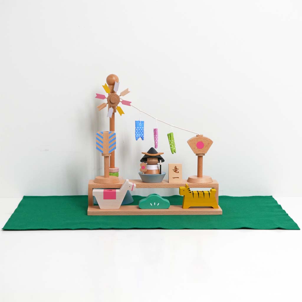 プーカのたんたんごが安い 陣羽織付き 積み木の五月人形 徳永