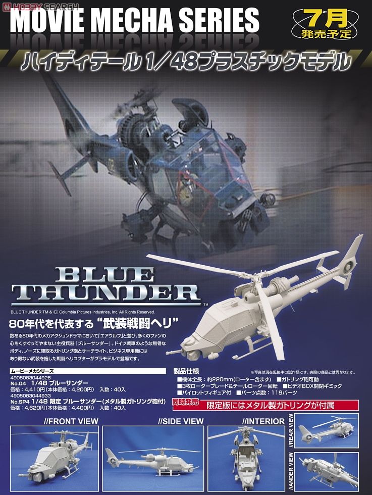 BLUE THUNDER 1/48 プラモデル ブルーサンダー (メタル製ガトリング砲