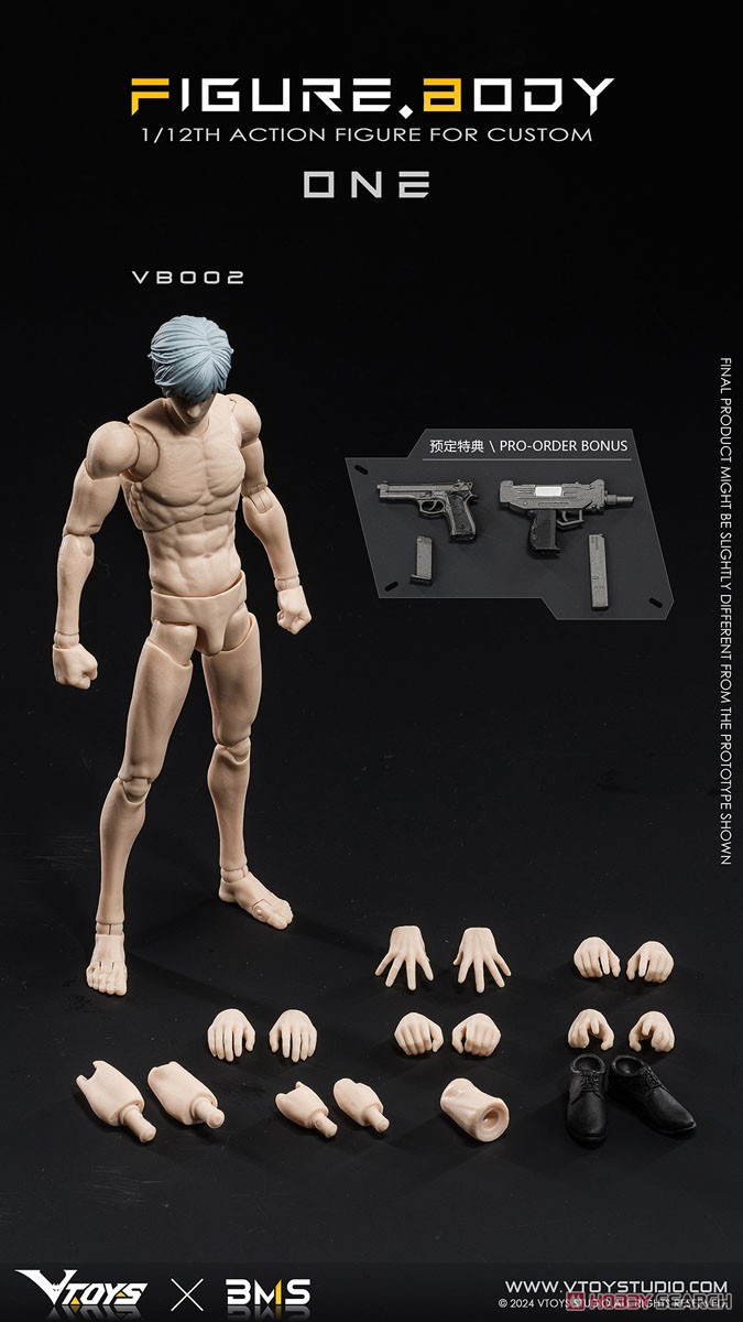 VTOYS×BMS 1/12スケール可動フィギュア素体 ONE(ワン) VB002 ホワイト