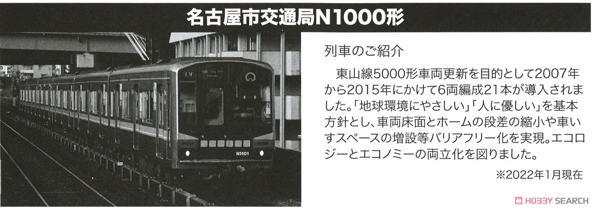 名古屋市交通局 N1000形 前期型 6両セット (6両セット) (鉄道模型