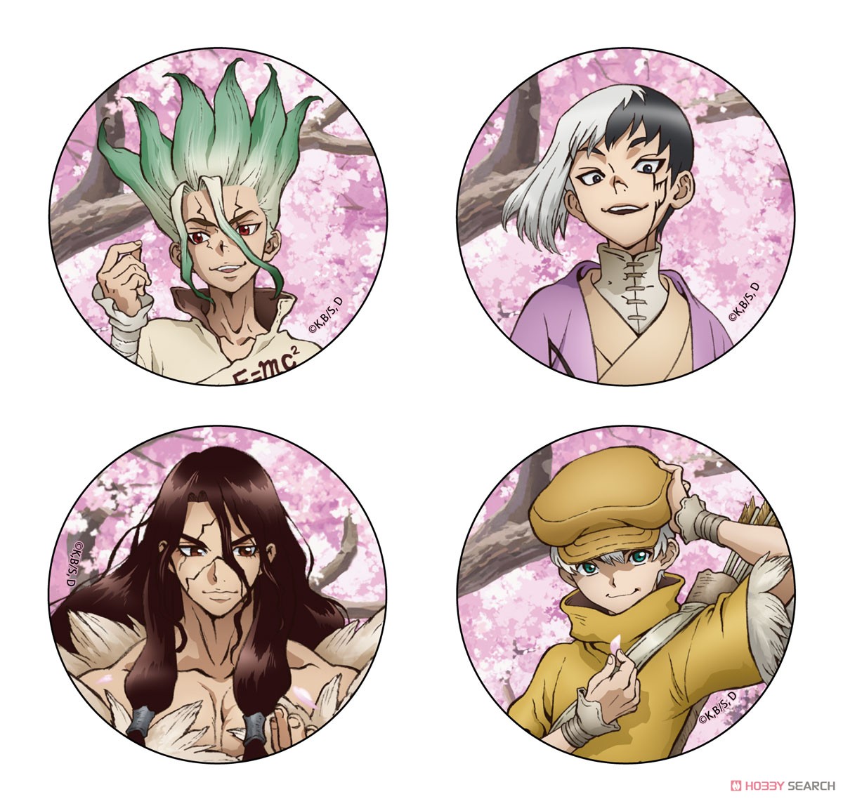 Dr.STONE 【描き下ろし】缶バッジ あさぎりゲン(桜) (キャラクター