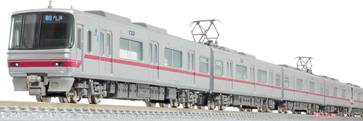 名鉄 5000系 (ボルスタレス台車編成・標識灯点灯) 8両編成セット (動力