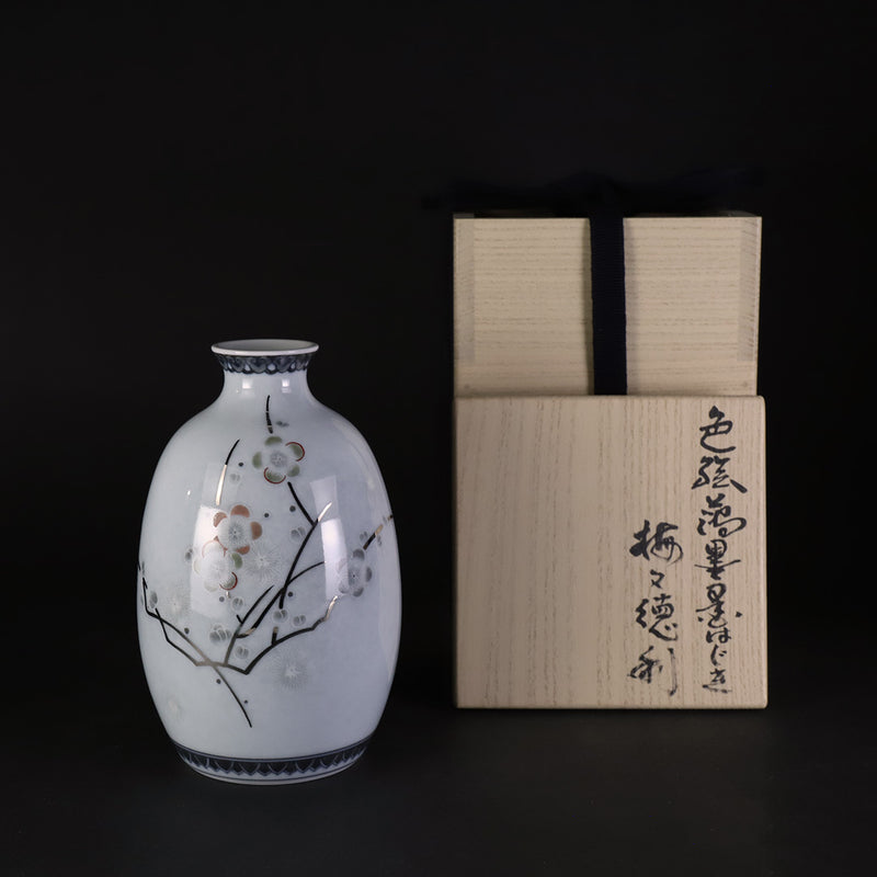 十四代今泉今右衛門 作 色絵薄墨墨はじき梅文徳利 – ギャラリー一番館